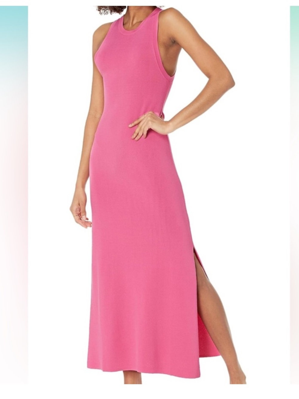 Hot Pink midi dress with slit 💓 NWT
